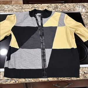 Colorblock Zip-Up Women Top